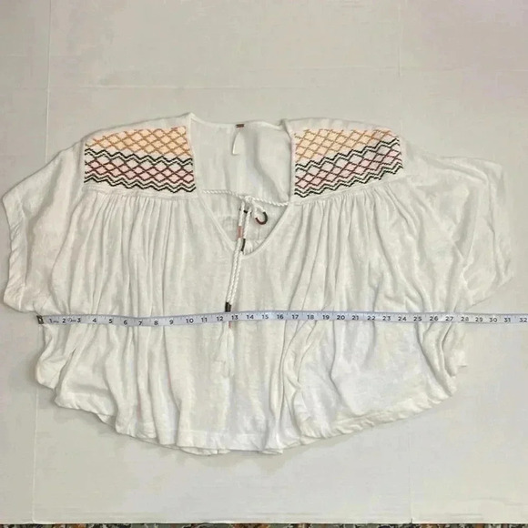Free People Embroidered White Market Tee - Picture 9 of 11